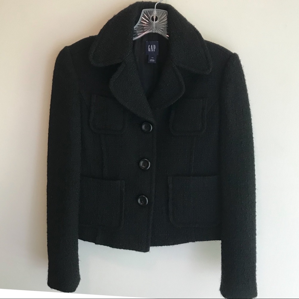 GAP | Cropped Wool Blend Jacket | Black
